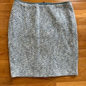 Elie Tahari Gray/Blue Textured Pencil Skirt size: 8